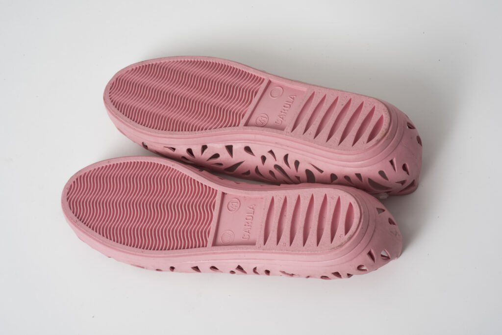 pink bathing shoes