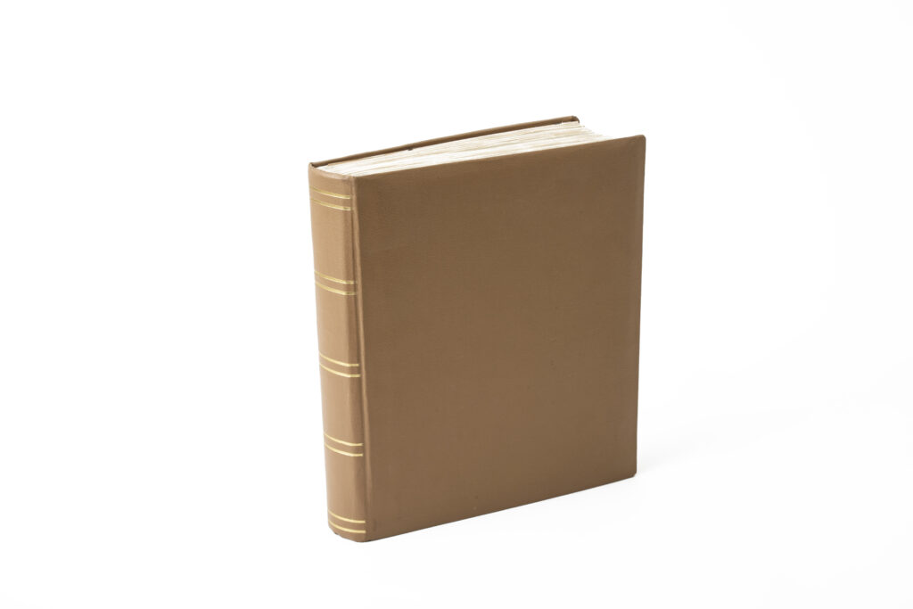 Photo album with a brown cover