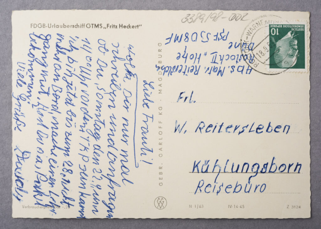 post card, written back