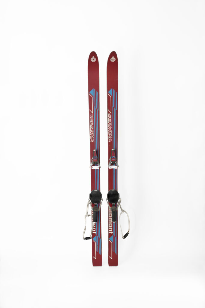 Ski by Germina in red with blue stripes